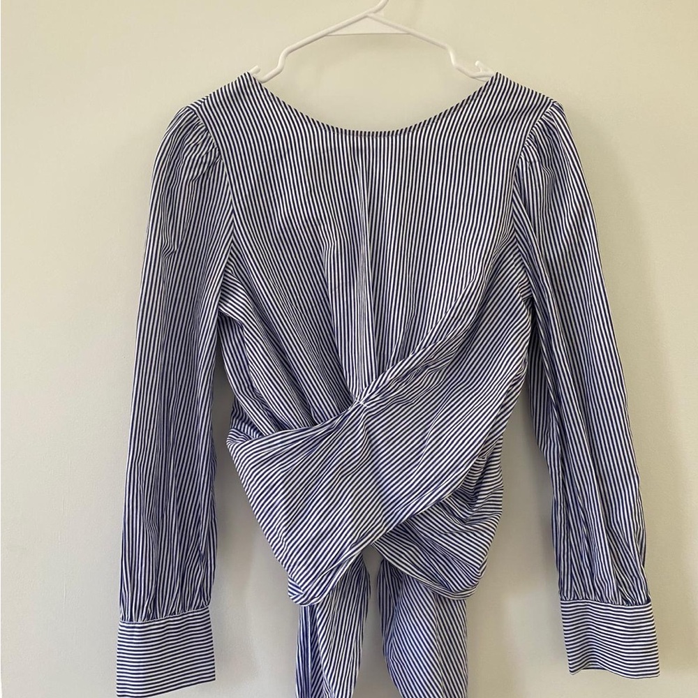Zara backless striped shirt. S